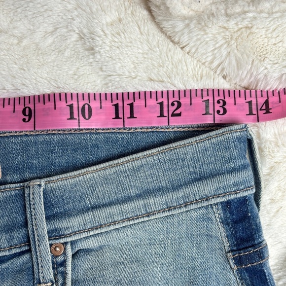 Mother The Stunner Ankle Step Fray Light Wash Raw Hem Crop Jeans - Picture 8 of 12